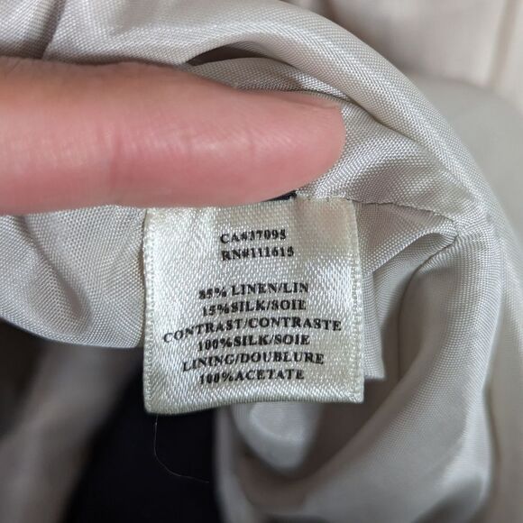 Robert Rodriguez Silk Linen Sleeveless Trapeze Mini Dress Black Cream 6 - Picture 8 of 9